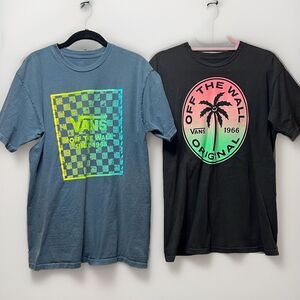Vans T Shirts Medium‎ Bundle Of 2 Short Sleeve Crewneck Graphic Print Tees